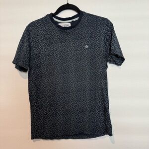 Penguin Mens Navy Blue Printed Short Sleeve T Shirt